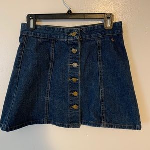 Denim button up skirt